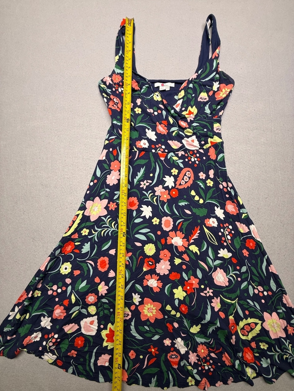 Boden Floral Dress Women Regular 12 Navy Casual - Picture 9 of 13
